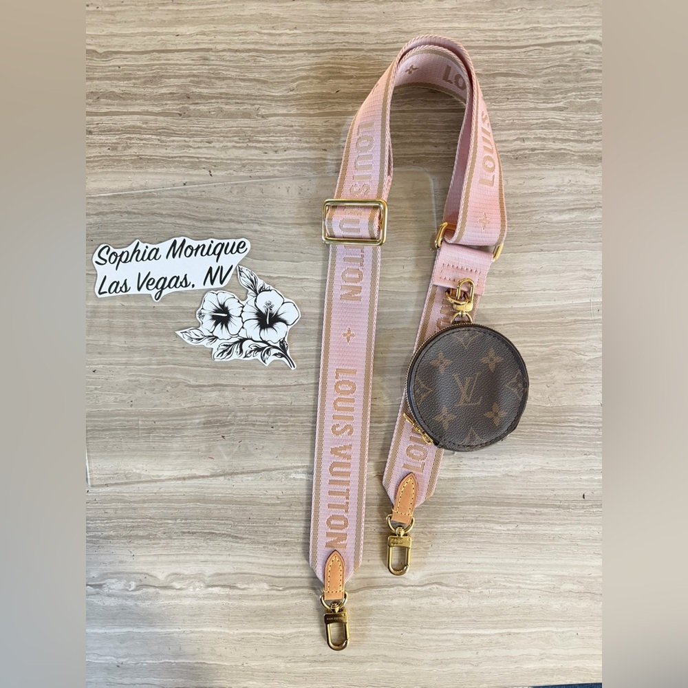 Louis Vuitton Pink Bandoulière Adjustable Strap with Coin Purse